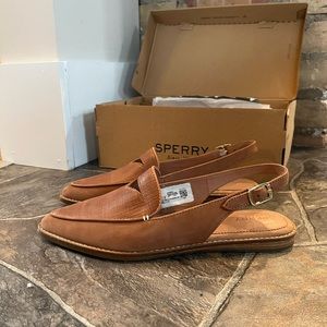 Sperry Saybrook tan leather slingback